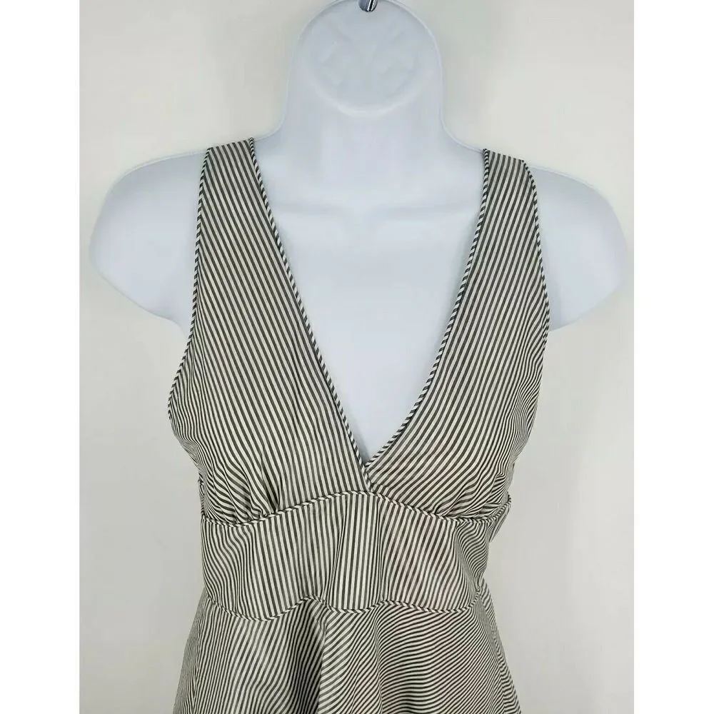 J. Crew‎ Dress White Black Pinstripe Pin Up